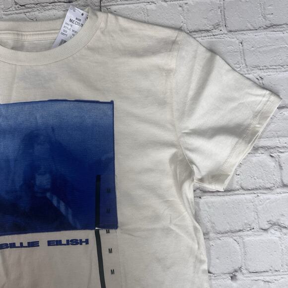 Billie Eilish T-Shirt Tween Size Medium, Beige, 'Hit Me Hard And Soft' Graphic - Picture 3 of 7